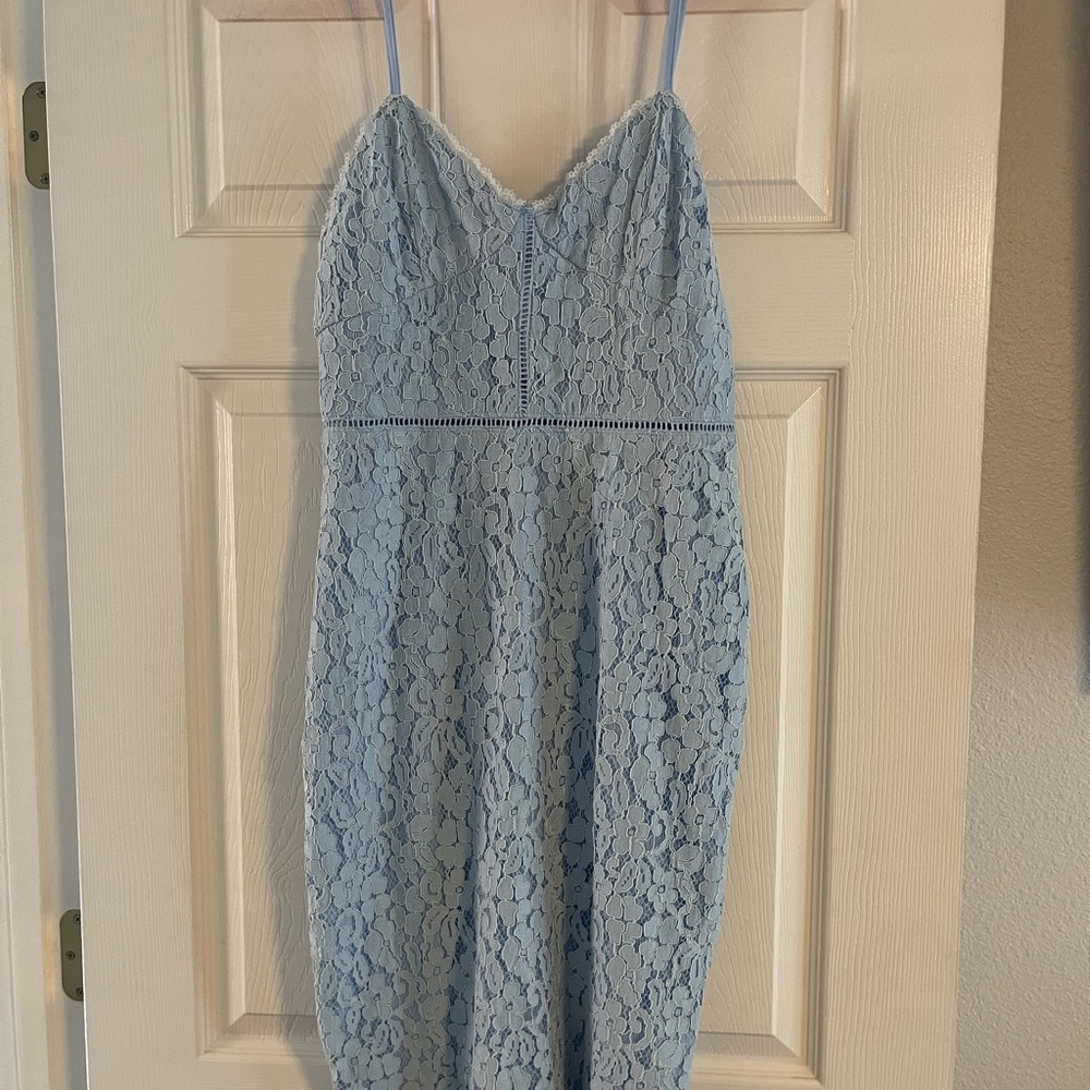 M Baby Blue, Lace overlay Dress:Size 10
